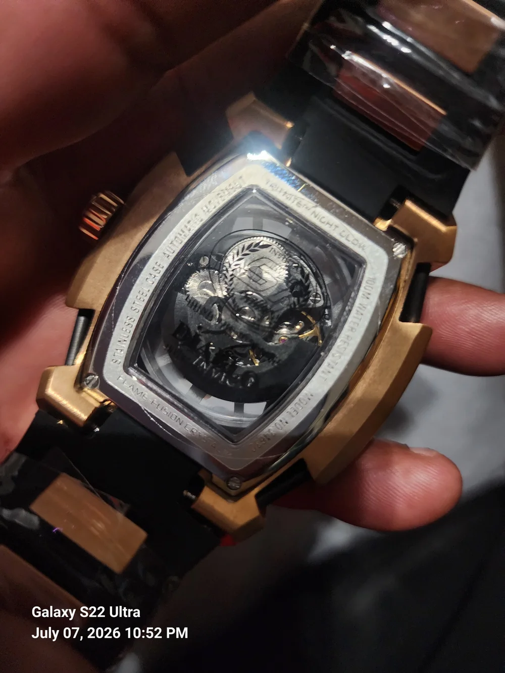 Invicta Automatic Skeleton Men's Watch - Rose Gold & Black S1 Diablo Automatic